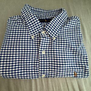 Ralph Lauren Blue Label Men’s XXL Gingham Oxford Shirt Blue & White